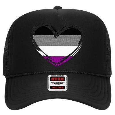 Asexual Pride Design Asexual High Crown Mesh Back Trucker Hat