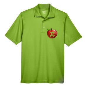 Apple Pi Day Great Gift Funny Math Nerd Pie Teacher 3 14 Gift Men's Origin Performance Pique Polo