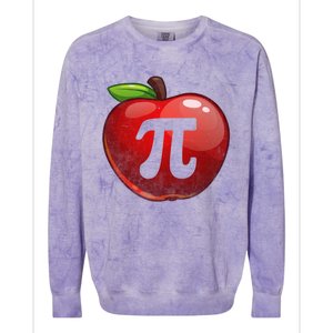 Apple Pi Day Great Gift Funny Math Nerd Pie Teacher 3 14 Gift Colorblast Crewneck Sweatshirt