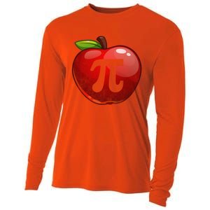 Apple Pi Day Great Gift Funny Math Nerd Pie Teacher 3 14 Gift Cooling Performance Long Sleeve Crew