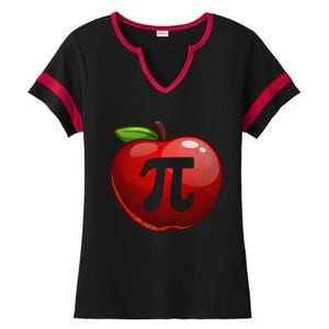 Apple Pi Day Great Gift Funny Math Nerd Pie Teacher 3 14 Gift Ladies Halftime Notch Neck Tee