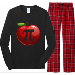 Apple Pi Day Great Gift Funny Math Nerd Pie Teacher 3 14 Gift Long Sleeve Pajama Set