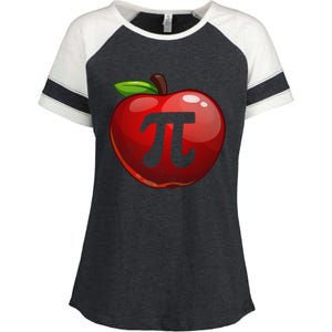 Apple Pi Day Great Gift Funny Math Nerd Pie Teacher 3 14 Gift Enza Ladies Jersey Colorblock Tee