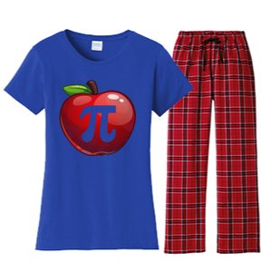 Apple Pi Day Great Gift Funny Math Nerd Pie Teacher 3 14 Gift Women's Flannel Pajama Set