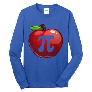 Apple Pi Day Great Gift Funny Math Nerd Pie Teacher 3 14 Gift Tall Long Sleeve T-Shirt