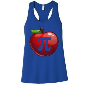 Apple Pi Day Great Gift Funny Math Nerd Pie Teacher 3 14 Gift Women's Racerback Tank