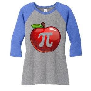 Apple Pi Day Great Gift Funny Math Nerd Pie Teacher 3 14 Gift Women's Tri-Blend 3/4-Sleeve Raglan Shirt