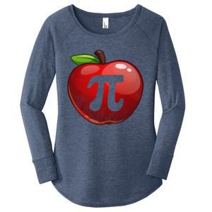 Apple Pi Day Great Gift Funny Math Nerd Pie Teacher 3 14 Gift Women's Perfect Tri Tunic Long Sleeve Shirt