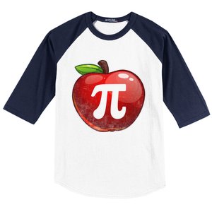 Apple Pi Day Great Gift Funny Math Nerd Pie Teacher 3 14 Gift Baseball Sleeve Shirt