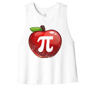 Apple Pi Day Great Gift Funny Math Nerd Pie Teacher 3 14 Gift Women's Racerback Cropped Tank