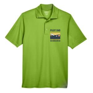 Aviation Pilot Dad Like A Normal Dad But Cooler Funny Pilot Men's Origin Performance Pique Polo