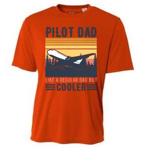 Aviation Pilot Dad Like A Normal Dad But Cooler Funny Pilot Cooling Performance Crew T-Shirt