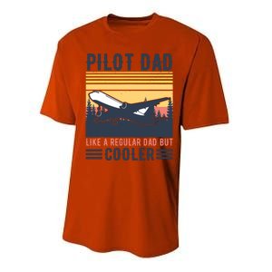 Aviation Pilot Dad Like A Normal Dad But Cooler Funny Pilot Performance Sprint T-Shirt