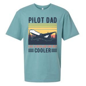 Aviation Pilot Dad Like A Normal Dad But Cooler Funny Pilot Sueded Cloud Jersey T-Shirt