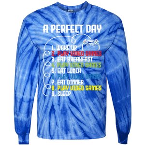 A Perfect Day Funny Gaming Gamer Video Game Meaningful Gift Tie-Dye Long Sleeve Shirt