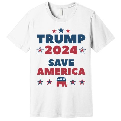 American President Donald Trump 2024 Save America Flag US Election Premium T-Shirt