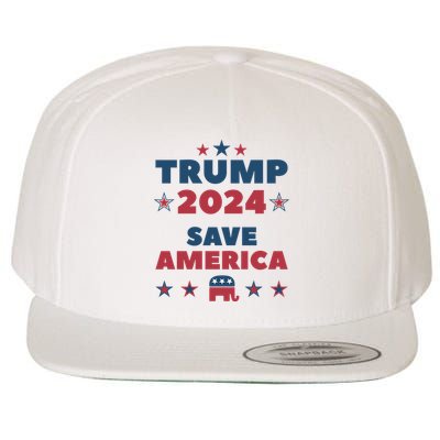 American President Donald Trump 2024 Save America Flag US Election Wool Snapback Cap