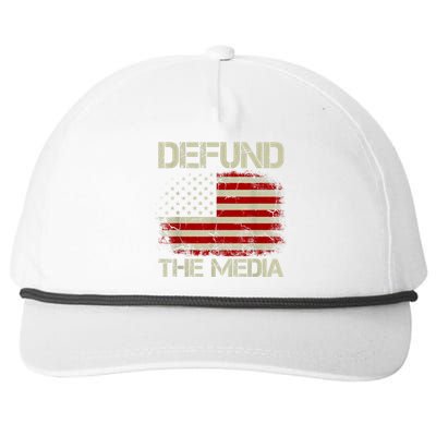 Antimisinformation Political Defund The Media Snapback Five-Panel Rope Hat