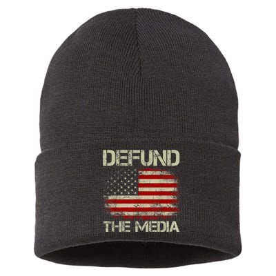 Antimisinformation Political Defund The Media Sustainable Knit Beanie