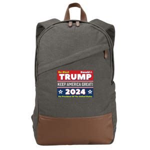 American President Donald Trump 2024 Keep America Great US Election Cotton Canvas Backpack