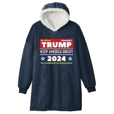 American President Donald Trump 2024 Keep America Great US Election Hooded Wearable Blanket