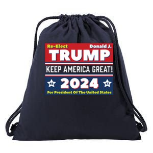 American President Donald Trump 2024 Keep America Great US Election Drawstring Bag