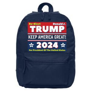 American President Donald Trump 2024 Keep America Great US Election 16 in Basic Backpack