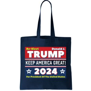 American President Donald Trump 2024 Keep America Great US Election Tote Bag