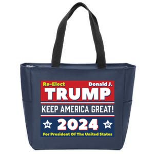 American President Donald Trump 2024 Keep America Great US Election Zip Tote Bag