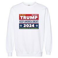 American President Donald Trump 2024 Keep America Great US Election Garment-Dyed Sweatshirt