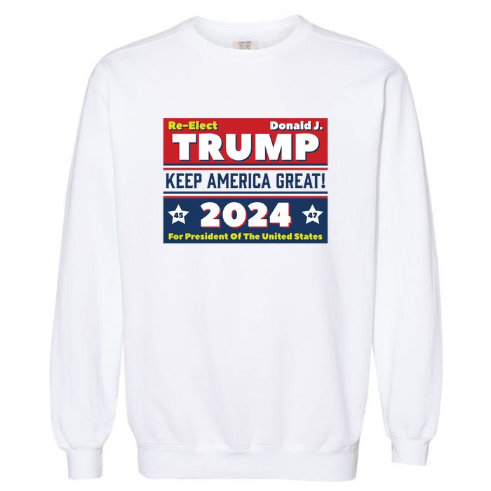 American President Donald Trump 2024 Keep America Great US Election Garment-Dyed Sweatshirt