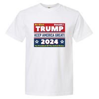 American President Donald Trump 2024 Keep America Great US Election Garment-Dyed Heavyweight T-Shirt