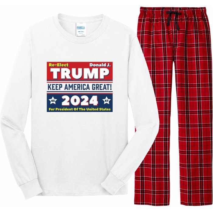 American President Donald Trump 2024 Keep America Great US Election Long Sleeve Pajama Set