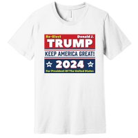 American President Donald Trump 2024 Keep America Great US Election Premium T-Shirt