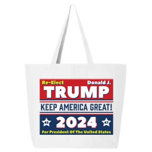 American President Donald Trump 2024 Keep America Great US Election 25L Jumbo Tote