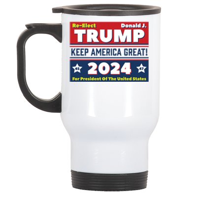 American President Donald Trump 2024 Keep America Great US Election Stainless Steel Travel Mug