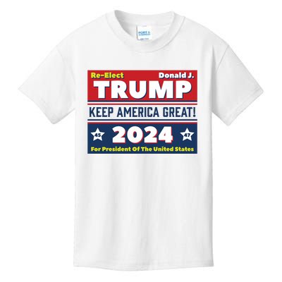 American President Donald Trump 2024 Keep America Great US Election Kids T-Shirt