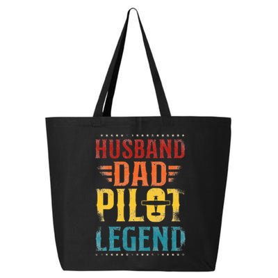 Airplane Pilot Dad Father Vintage Retro Husband Dad Pilot 25L Jumbo Tote