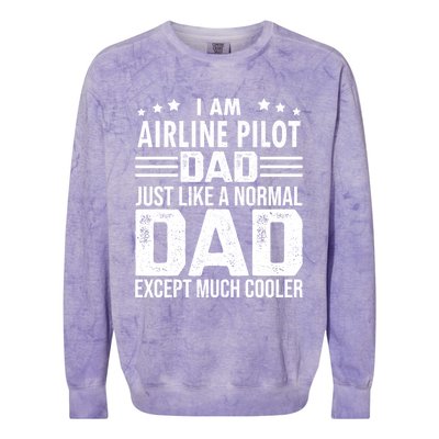 Airline Pilot Dad Irplane Airline Pilot Fathers Day Gift Colorblast Crewneck Sweatshirt