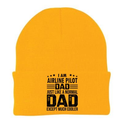 Airline Pilot Dad Irplane Airline Pilot Fathers Day Gift Knit Cap Winter Beanie