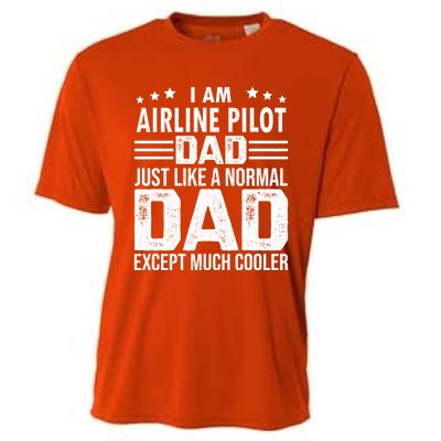 Airline Pilot Dad Irplane Airline Pilot Fathers Day Gift Cooling Performance Crew T-Shirt