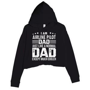 Airline Pilot Dad Irplane Airline Pilot Fathers Day Gift Crop Fleece Hoodie