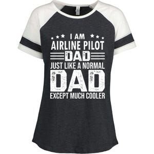 Airline Pilot Dad Irplane Airline Pilot Fathers Day Gift Enza Ladies Jersey Colorblock Tee