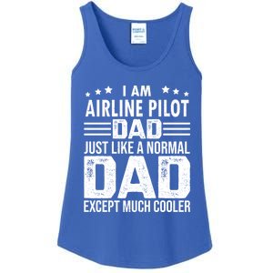 Airline Pilot Dad Irplane Airline Pilot Fathers Day Gift Ladies Essential Tank