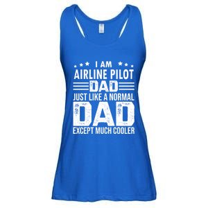 Airline Pilot Dad Irplane Airline Pilot Fathers Day Gift Ladies Essential Flowy Tank