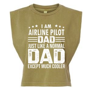 Airline Pilot Dad Irplane Airline Pilot Fathers Day Gift Garment-Dyed Women's Muscle Tee