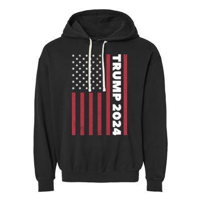 American President Donald Trump 2024 Flag US Election Garment-Dyed Fleece Hoodie