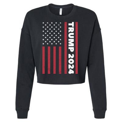 American President Donald Trump 2024 Flag US Election Cropped Pullover Crew