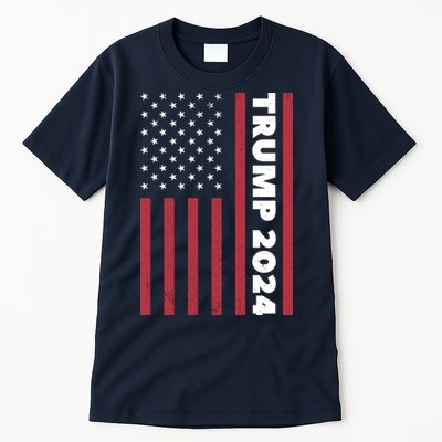 American President Donald Trump 2024 Flag US Election Tall T-Shirt