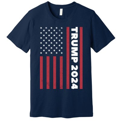 American President Donald Trump 2024 Flag US Election Premium T-Shirt